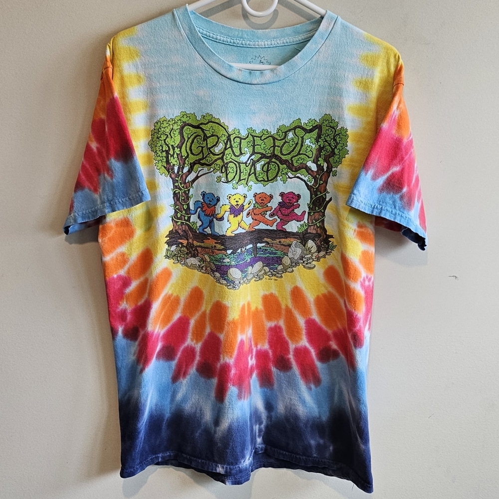 Vintage 1997 Sundog Grateful Dead Woods Bear Tie Dye T-Shirt - Size Large